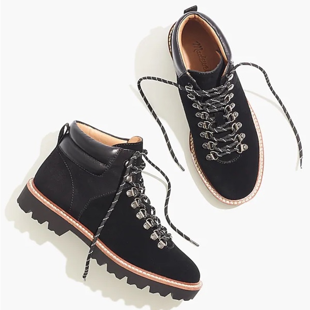 Madewell The Citywalk Little Hiker Boot in Leather - True Black, Size 6
